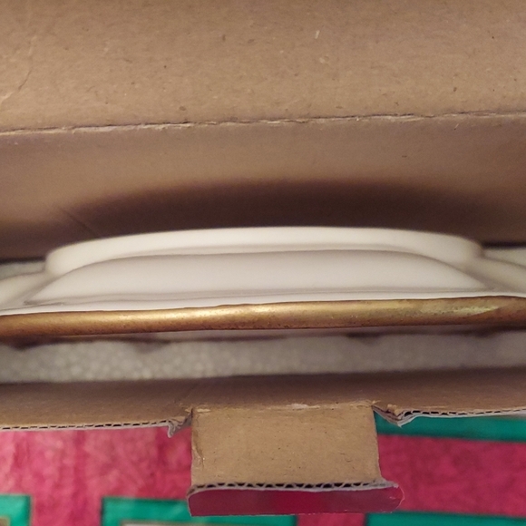 Fitz and Floyd Holiday Bells Canape Plate - Cream and Red - Picture 4 of 6